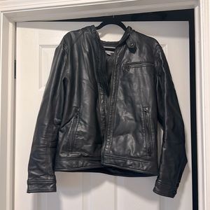 Michael Kora medium black leather men’s jacket